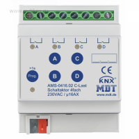 MDT AKU-0416.02 Актуатор универсальный KNX 4-канальный, 16A/100мкФ @230В~