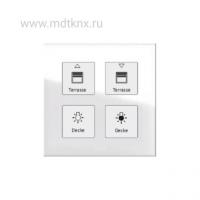 MDT BE-GTT4W.01 Сенсорный выключатель KNX/EIB 2х канальный (4 сенсорные зоны)